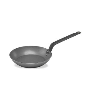 Stekpanna Agnelli Blacksteel, 4mm stål, med platt järnhandtag