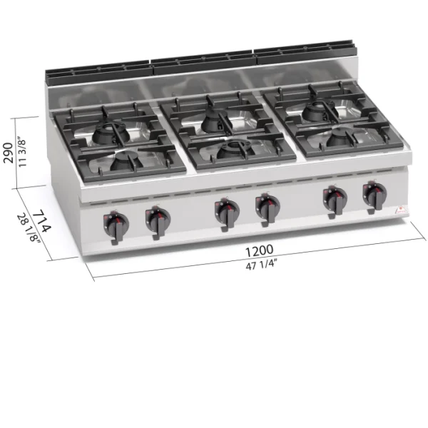 Gasspis 6 brännare Effekt 42kW (6x7kW) - Bild 2